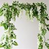 7Ft White Wisteria Artificial Flowers Garland Fake Silk Vine Rattan Hanging Flowers For Home Garden Wedding Arch Floral Decor