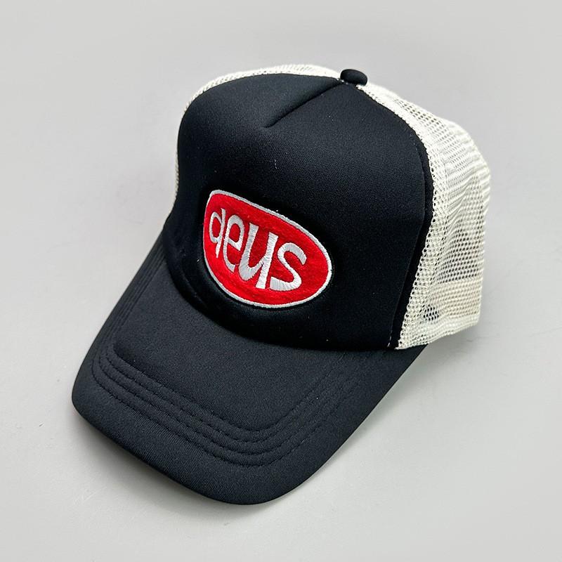 Vintage Letter Print Baseball Cap Unisex Street Hip Hop Half Mesh Breathable Outdoor Fashion