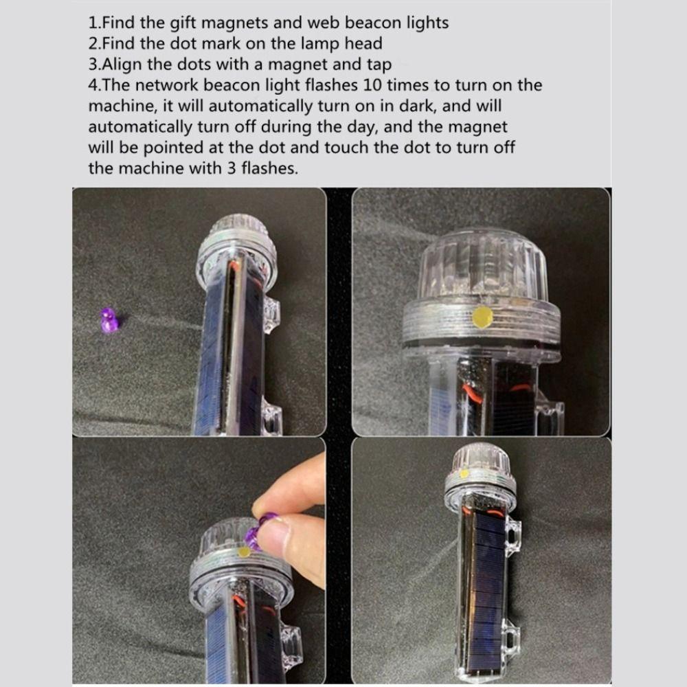 Warning Lamps Solar Powered Net Mark/Position Flashing Marine Signal Light Marine Navigation Light