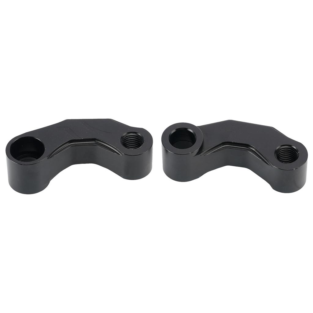 Pair Black Aluminum Mirror Extenders Risers Extension 10mm Universal Fit