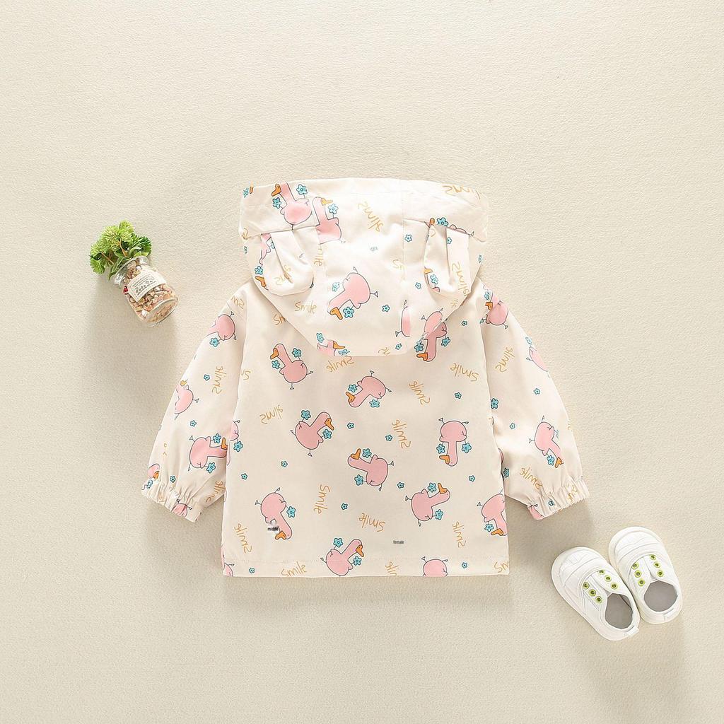 Модное мультяшное пальто для девочек - Повседневная одежда на весну и осень для 1-летних