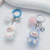 Милый Модный Брелок Лабубу с Флокированием Мультяшный Кавайный Брелок-Подвеска Изысканные Аксессуары для Украшения Рюкзака Подарки