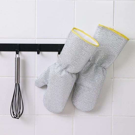 2/5 шт. Проволочные перчатки для мытья посуды, многоразовые кухонные перчатки из сетчатой ткани с рыбьей чешуей, щадящие посуду, для уборки