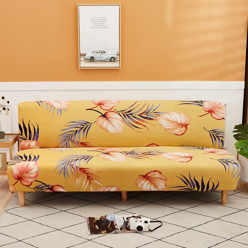 Elastic Fabric All-Inclusive Printed Sofa Towel Folding Sofa Bed Sofa Cover Without Armrest