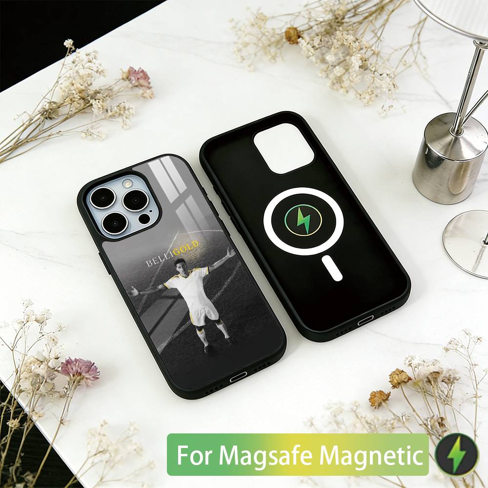 Чехол для телефона Football J-Jude B-Bellinghams Для iPhone 17, 16, 15, 14, 13, 12, 11 Plus, Pro Магнитный Для Magsafe Беспроводной Зарядки