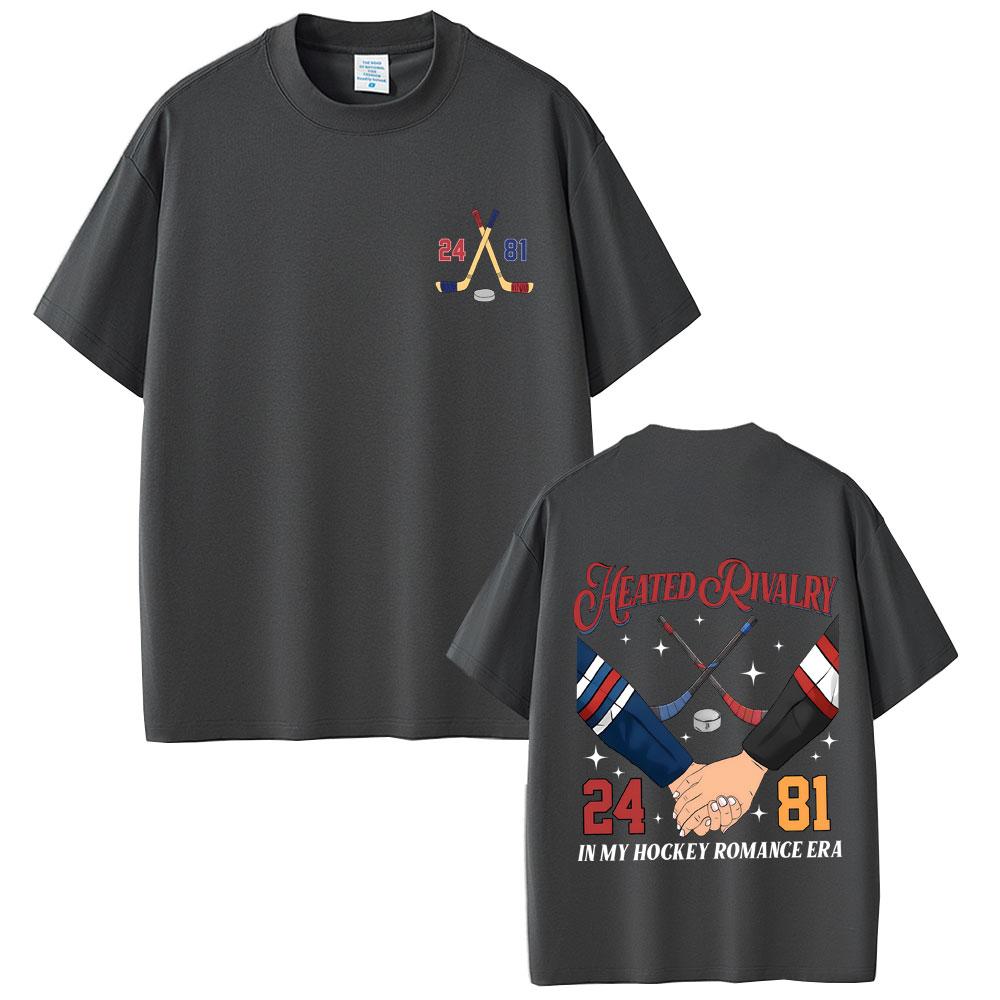 Heated Rivalry in My Hockey Romance Era Tshirt Shane Hollander Ilya Rozanov Hollanov 2481 Graphic Male Fashion Casual Tshirt