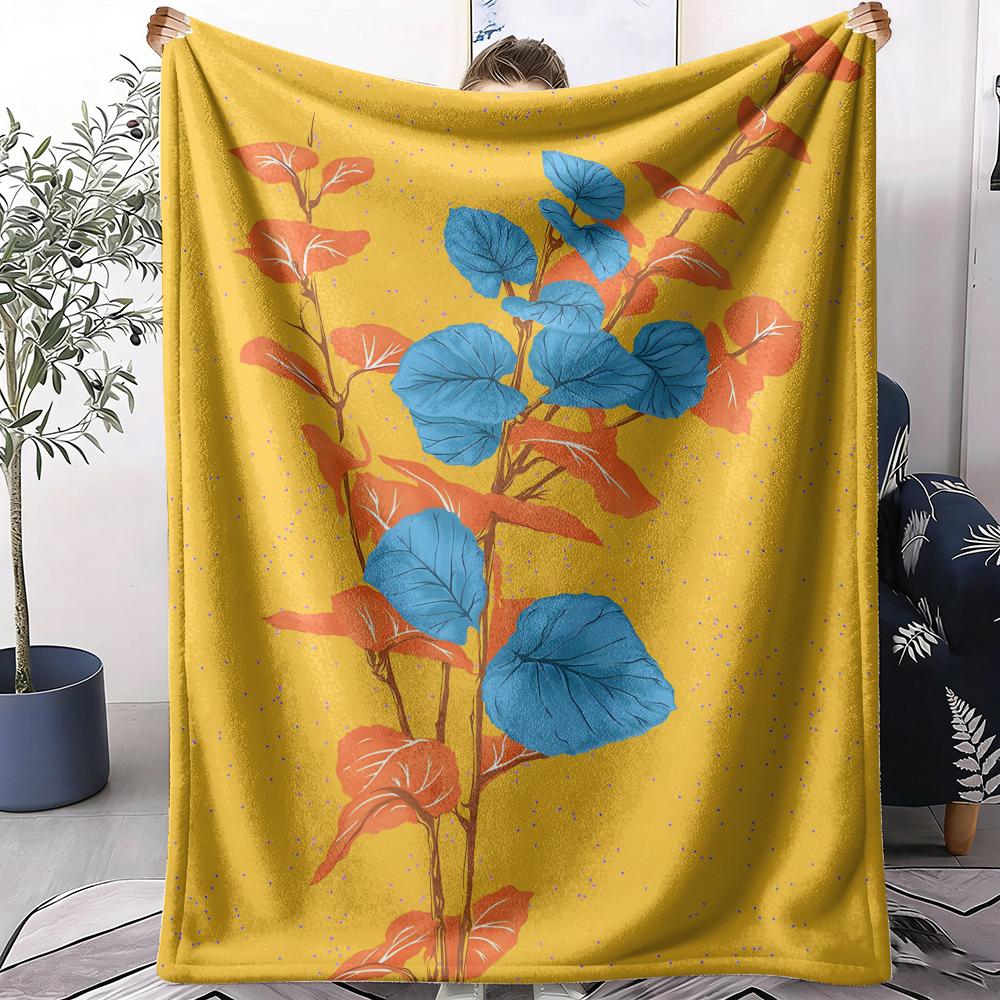 Plumeria Throw Soft Flannel AC Blanket Lightweight Summer Nap Throw Cozy Blanket for Sofa Bed Travel Home
