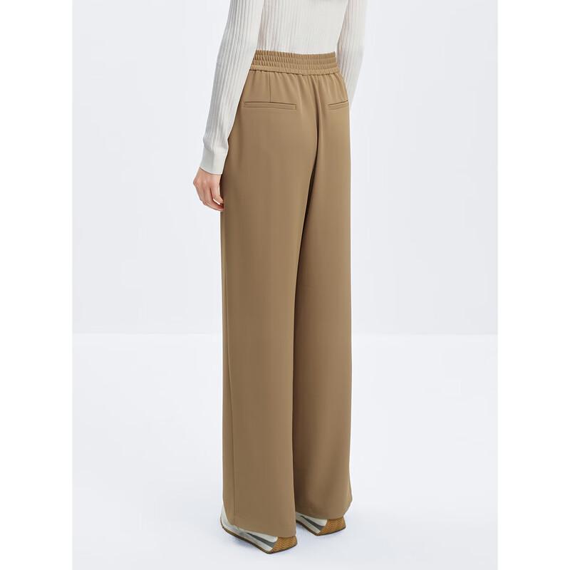 Peacebird Women's High-Waisted Drapey Wide-Leg Casual Pants