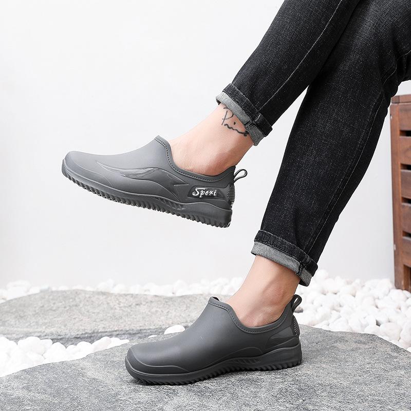 Low-top Rain Shoes, Water Shoes for Men and Adults, Warm and Waterproof Shoes, Shallow-mouth Overshoes, Non-slip Short Work Rubber Shoes