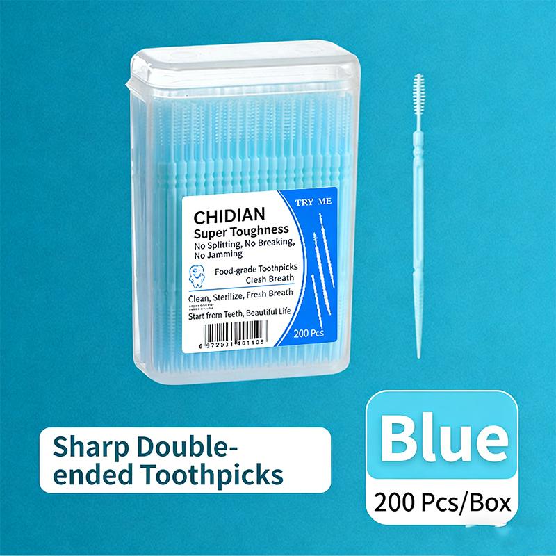 Food Grade Double Sided Toothpicks With Brush Head Disposable Teeth Cleaning Picks For Daily Oral Care