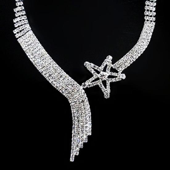 Женская мода Свадебная вечеринка Свадебные украшения со стразами и кисточками Ожерелье Серьги