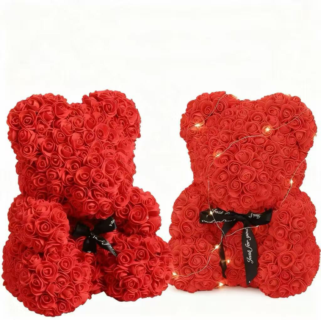 Rose Preserved Flower Bear Wedding Dress Gift Box for Valentine's, Birthdays, Proposals, and Creative Gifts for Girlfriend