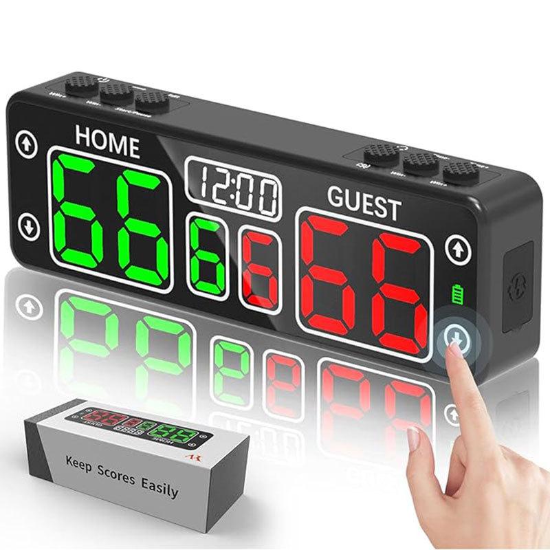 Touchable Portable LED Mini Digital Scoreboard Magnetic Electronic Cornhole Score Keeper with Timer for Indoor Outdoor Games
