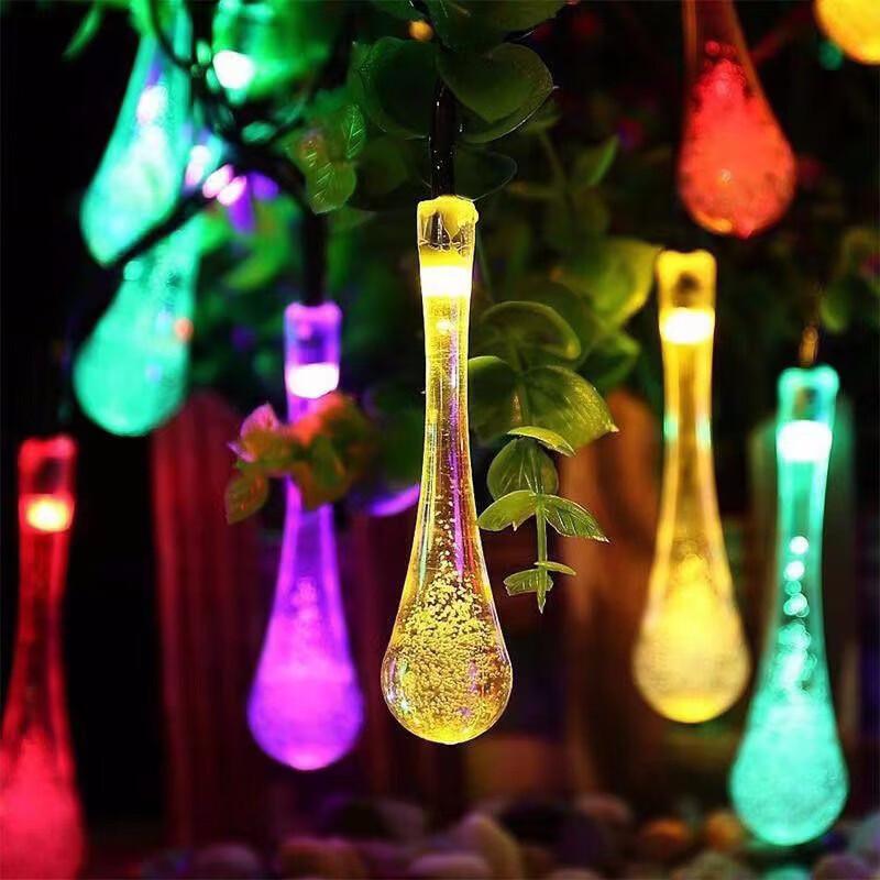 Oenyled Solar Water Drop String Lights