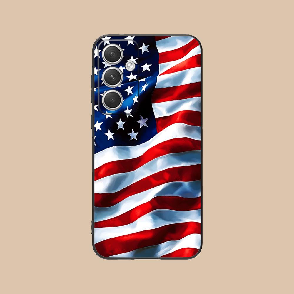 США Флаг Америки Чехол для мобильного телефона для Samsung Galaxy S26 S25 S24 S23 S22 S21 S20 Note20 Plus FE Ultra Цветная обложка Чехол