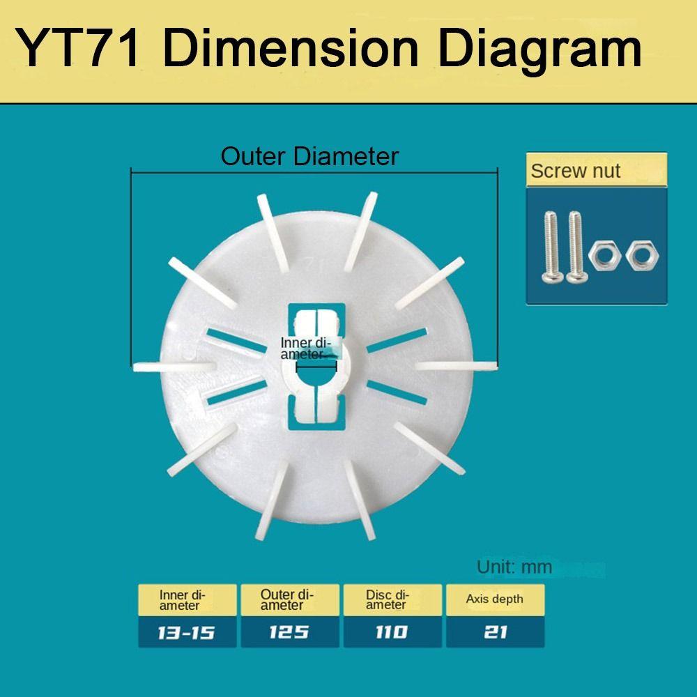 YT-63 Вентилятор Лопастной тип крепления мотора Аксессуары для мотора Высокотемпературный пластиковый мотор Вентилятор охлаждения мотора вентилятора