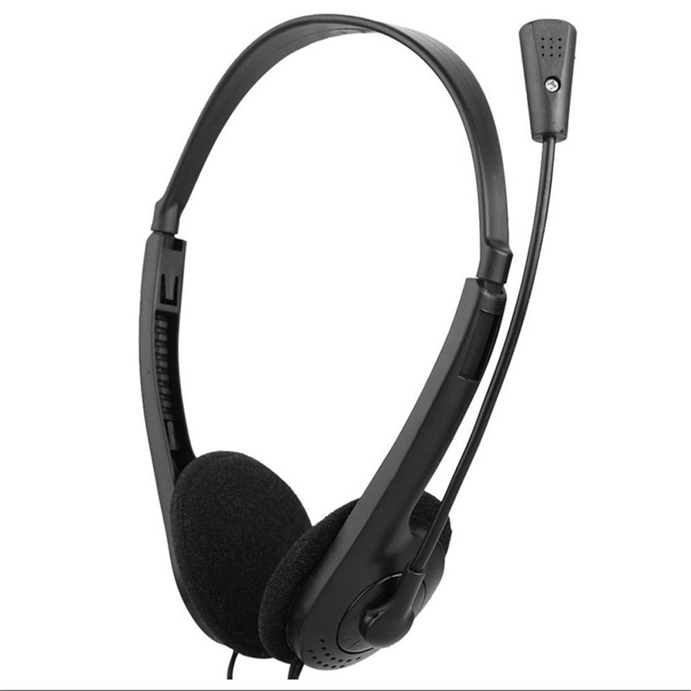 Adjustable Headband with Microphone Noise Cancelling Earphone Headphones Headset Wired Stereo