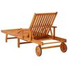 VidaXL Sun Loungers 2 Pcs with Table and Cushions Solid Acacia