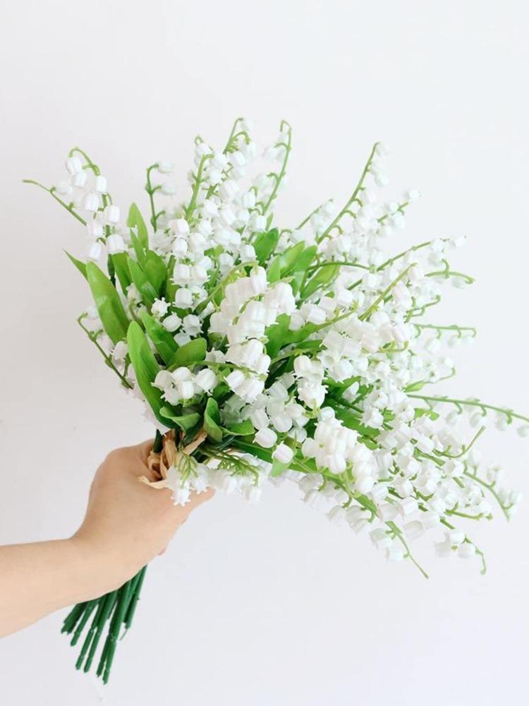 3 шт., искусственные цветы колокольчика, пластиковые и шелковые ткани, искусственные цветы для домашнего свадебного украшения