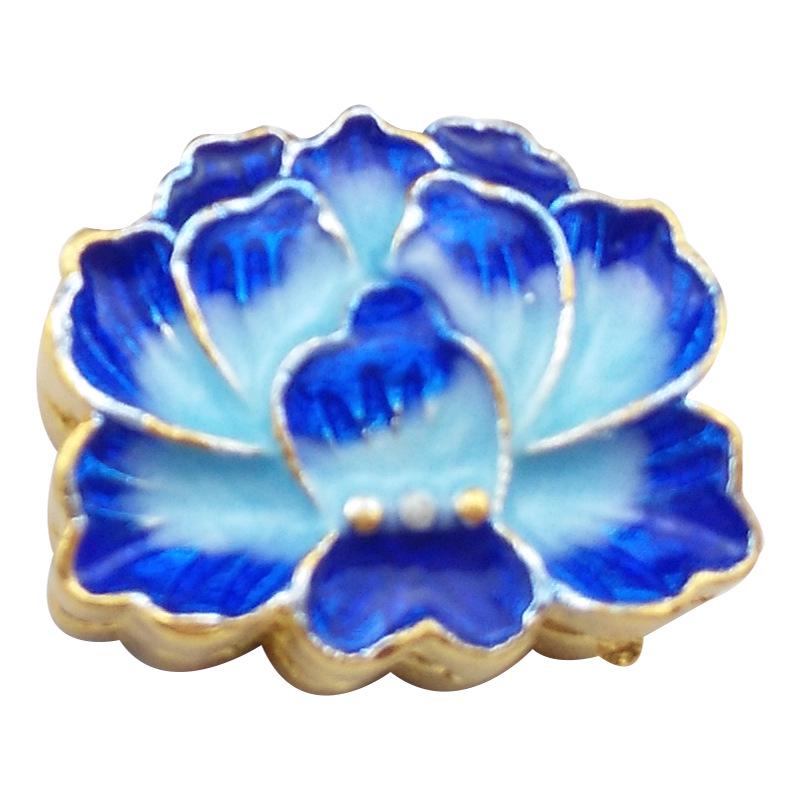 Позолоченные медные перегородчатые бусины в виде лотоса: Двусторонние эмалевые подвески с несколькими отверстиями для изготовления браслетов и ожерелий своими руками.