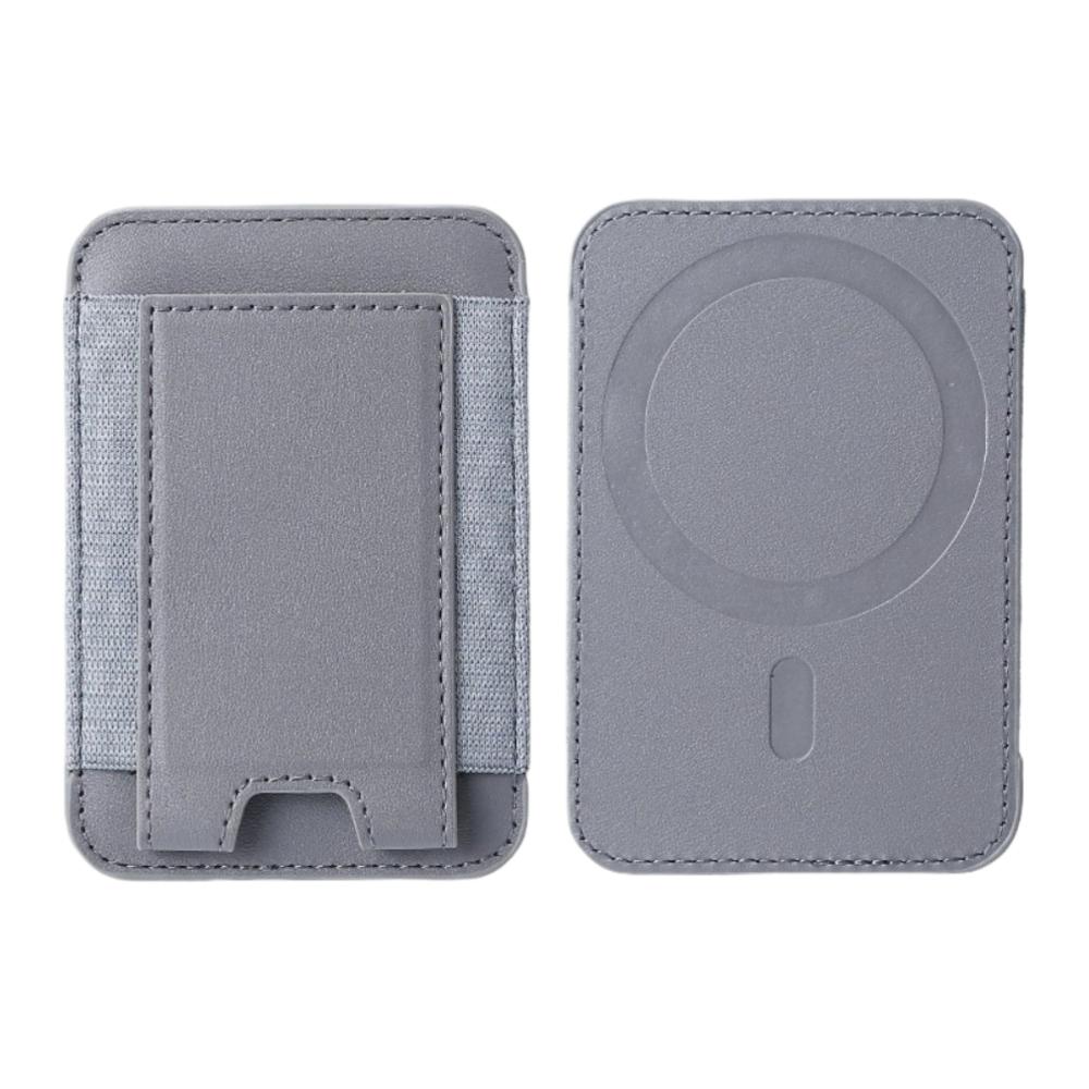 Magnetic Card Holder Solid Color Convenient Cell Phone Cardholder PU Leather Phone Back Card Bag for Iphone 13 14 15 16 17 Pro