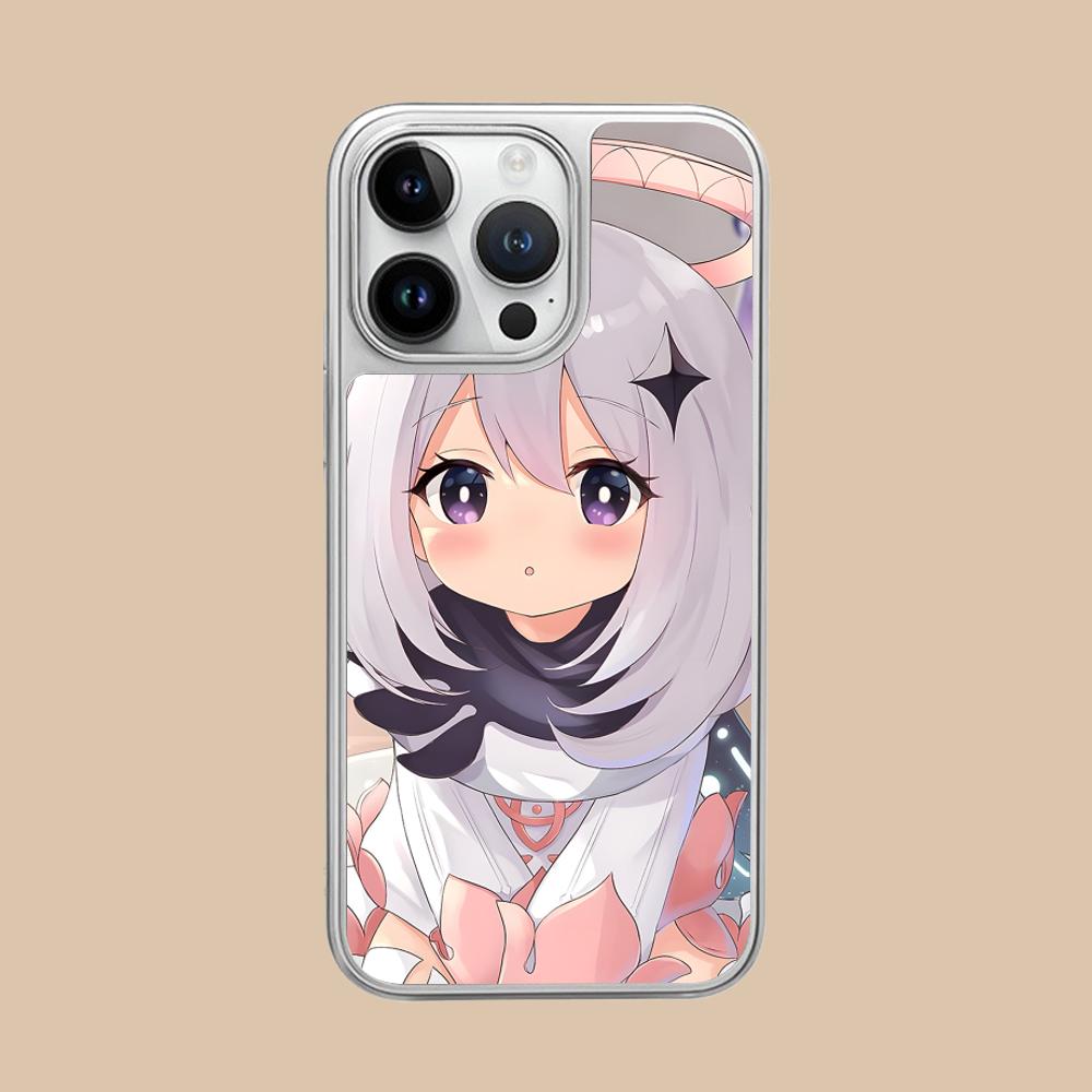 Игровой чехол для мобильного телефона GI Paimon с серебрением для iPhone 17 16 15 14 13 12 11 Air Pro Max Plus Цветная крышка