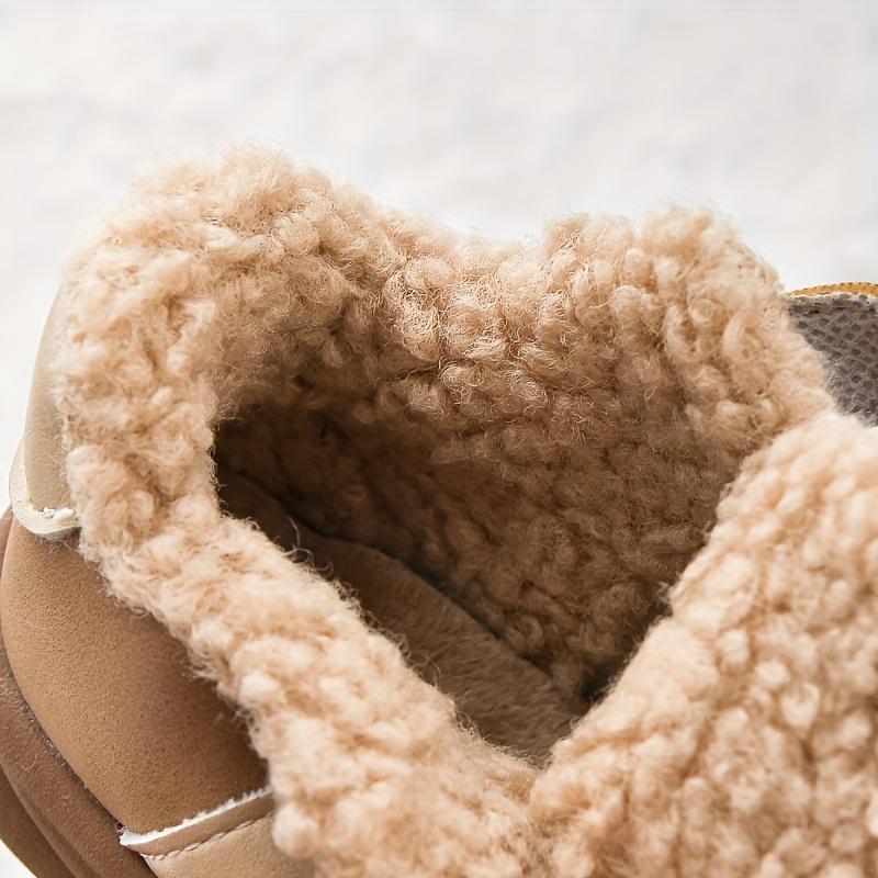 Уютные и стильные кроссовки для малышей с застежкой на липучке - теплая плюшевая подкладка, прочная подошва из ТПР, идеально подходят для повседневной носки осенью/зимой