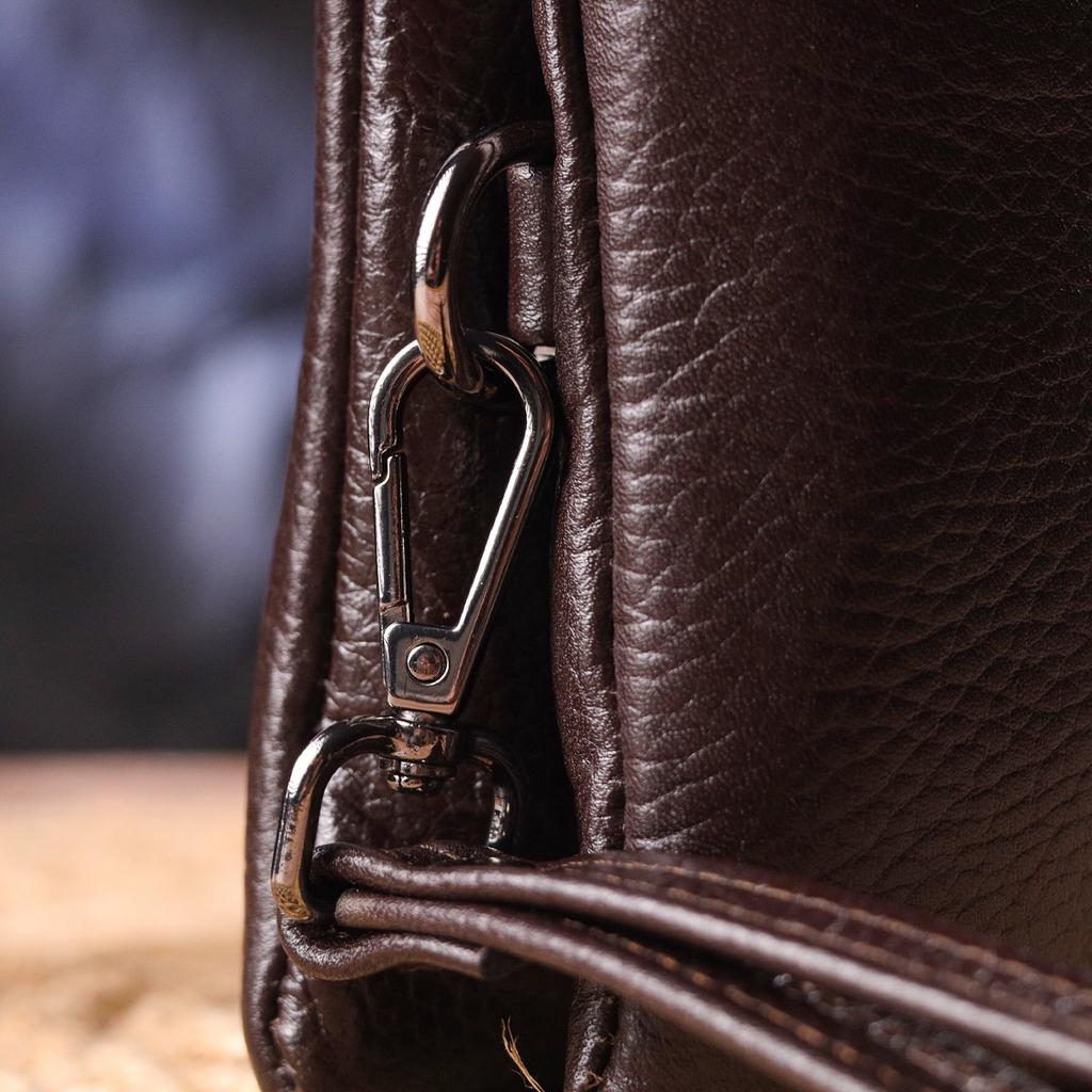 Handsome Clutch Bag for Men Made of Genuine Grained Leather CANPELLINI 21553 Brown