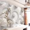 Современная стильная 3D фреска белая петля цветок обои гостиная диван домашний декор фон фреска