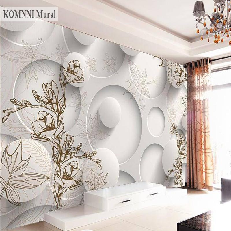 Современная стильная 3D фреска белая петля цветок обои гостиная диван домашний декор фон фреска
