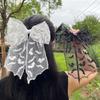 Черные заколки-банты для волос, вышивка летучих мышей, кружевная тюлевая вуаль, готические заколки, жуткие аксессуары для волос для косплея на Хэллоуин для женщин, девушек