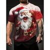 Christmas T-shirt Men's 3D Santa Claus Pattern T-shirt Casual O-neck Short Sleeved T-shirt Top Fashionable Oversized Christmas Outfit