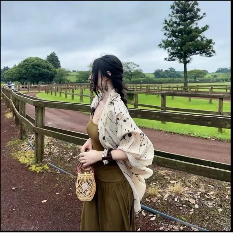 Lightweight Printed Shawl Women Beach Wrap Thin Chiffon Scarf Geometric Starry