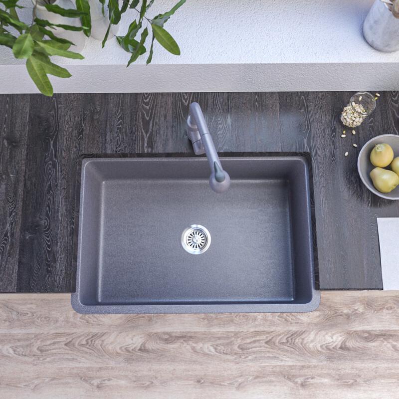 TLXT Large Single Bowl Quartz Kitchen Sink