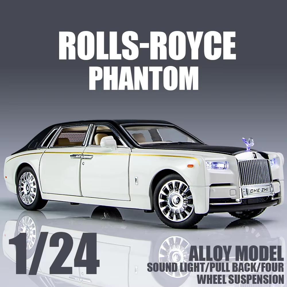 Новая модель игрушечной машинки Phantom Limousine масштаба 1/24, литая игрушечная машинка со звуком и светом, инерционная металлическая игрушка для мальчика, подарок для ребенка, коллекционное украшение