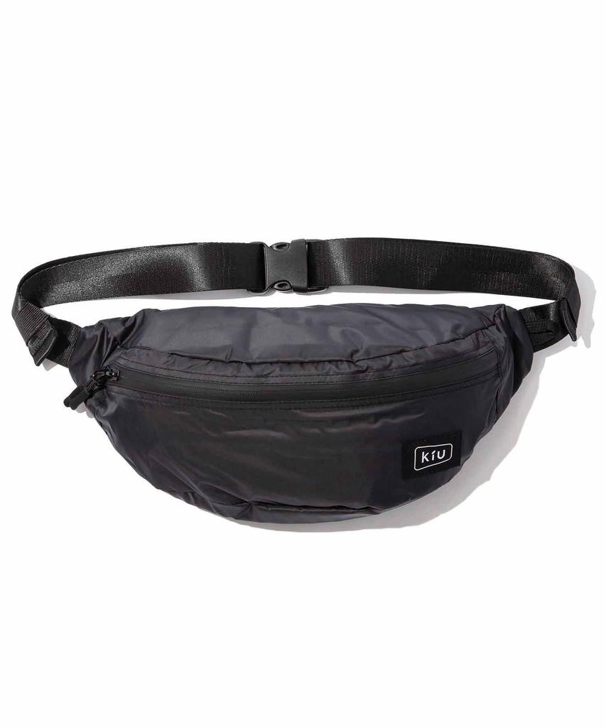 KiU Osaka Japan Outdoor Brand Waterproof Body Bag K84-900 Black Water Repellent Waist Bag Shoulder Bag Water-Resistant Zipper Unisex