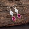 Драгоценный камень Розовый Турмалин Ювелирные изделия из стерлингового серебра 925 ручной работы Серьги 1,70" EE-8-18