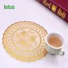 Golden Lotus Hot-Stamped PVC Coaster & Placemat Set