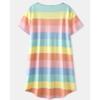Plus Size Women's Summer Short Sleeved Rainbow Striped Loose Pajama Dress