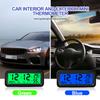 Car LCD Thermometer Clock - Digital Temperature Humidity Monitor with 3 Colors Display (Blue/Orange/Green)