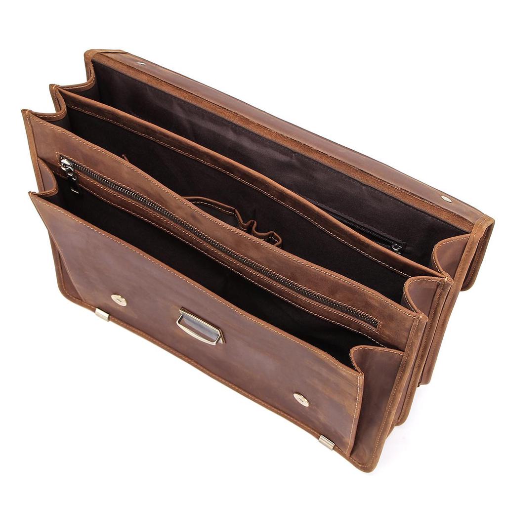 CONTACT'S мужская кожаная сумка в стиле ретро, вмещающая 14-дюймовый ноутбук