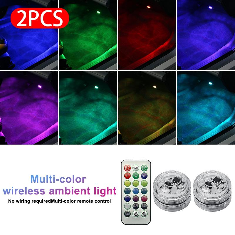 SEAMETAL Wireless LED Car Interior Ambient Light Remote Control Decoration Auto Roof Foot Waterproof Atmosphere Lamp