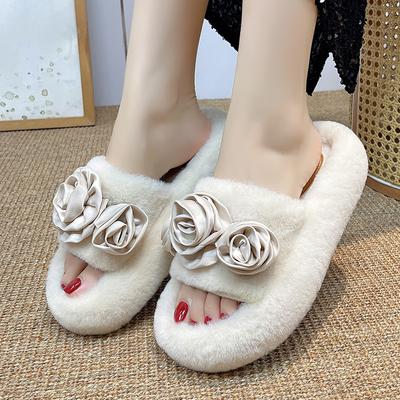 Модные цветочные пушистые женские тапочки Удобная мягкая обувь Осень Слингбэк Модная обувь 2025 Новые тренды Повседневная ходьба Zapatos Mujer