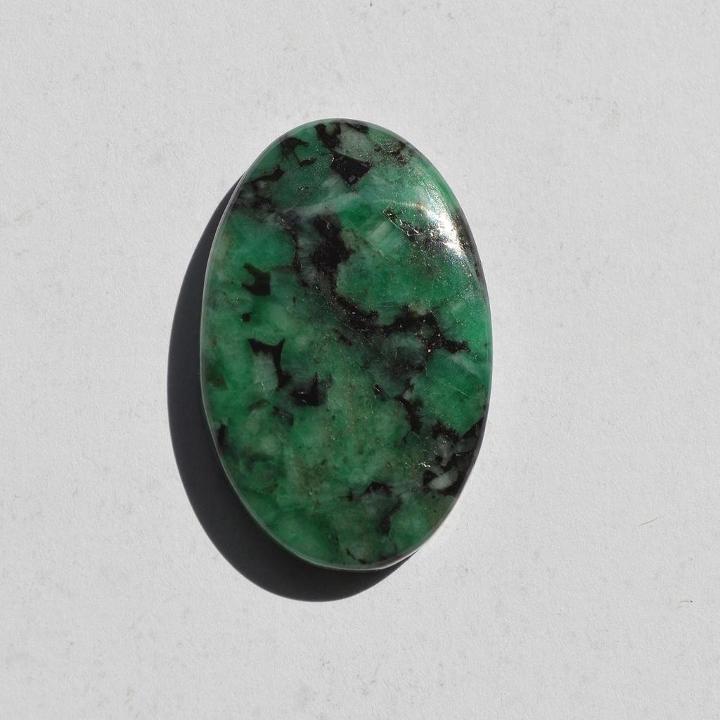 AAA+ Quality Natural Green Emerald Gemstone Cabochon, Oval Shape Emerald Cabochon, Size 35x22x6 MM (44 Carats)