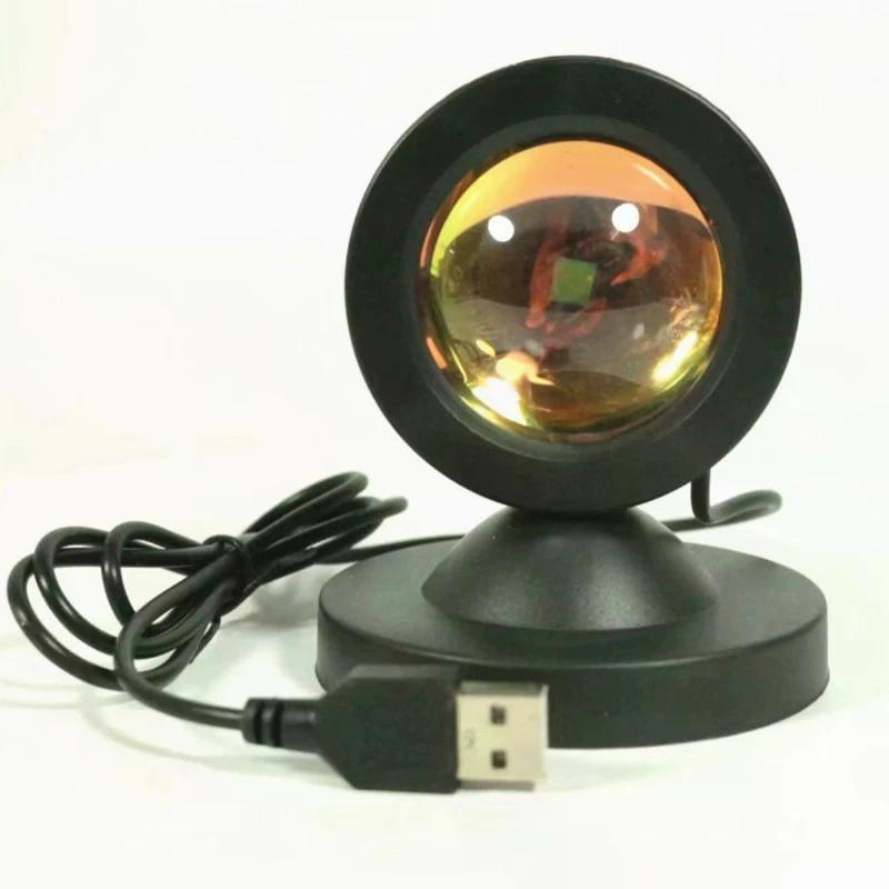 Светодиодный USB-проектор заката Лампа для домашнего декора Портативный ночник Настроение Неоновый свет