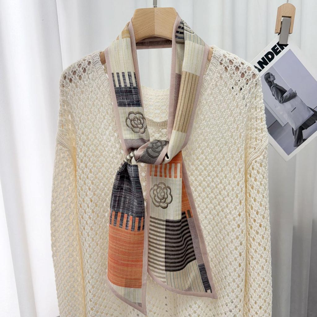 New silk double-layer double-sided warm autumn and winter fashion scarf neck protection small shawl commuter style