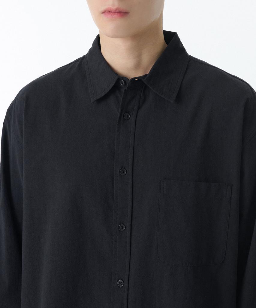 MUSINSA STANDARD Relaxed Natural Touch Shirt [Black]