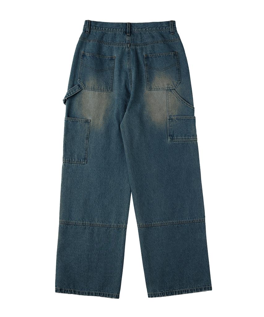 URBANAGE Carpenter Wash Wide Denim Pants_Medium Blue