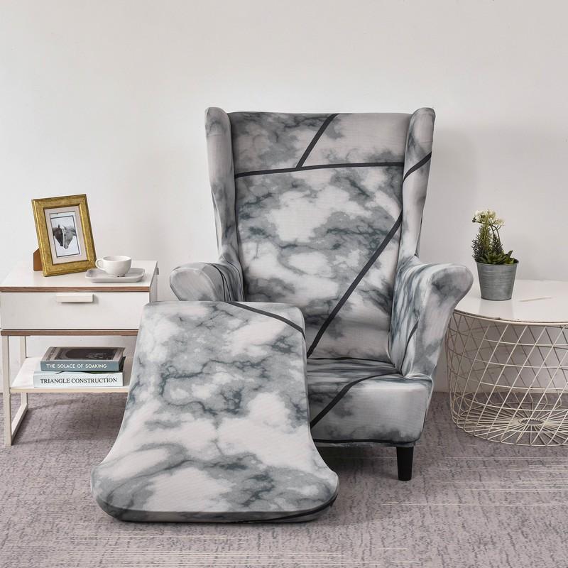 Чехлы для стульев с крыльями, 2 шт./компл., эластичный чехол для дивана, чехол для кресла с принтом, защитный чехол для мебели, мягкий диван с эластичным дном