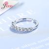 Drop Shipping Beautiful Genuine 925 Sterling Silver Adjustable Rings For Women Shiny AAA Grade Crystal Opening Finger Rings